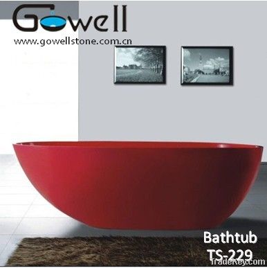 clawfoot bathtub red