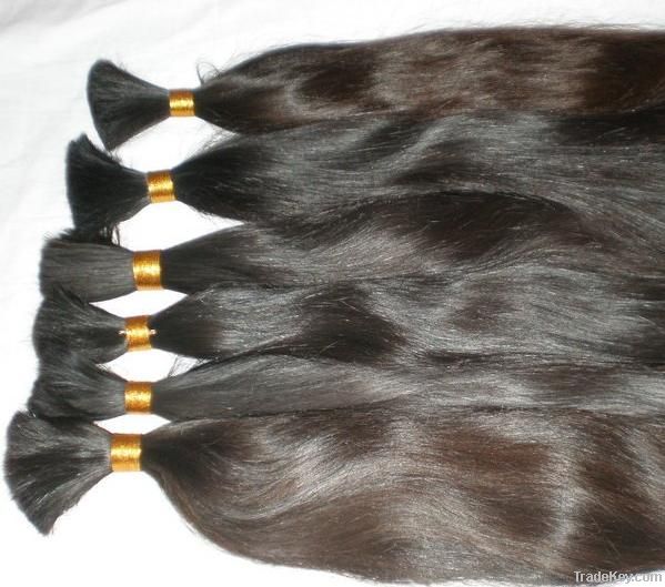 Wholesale natural virgin remy human hair braid or hair bulk