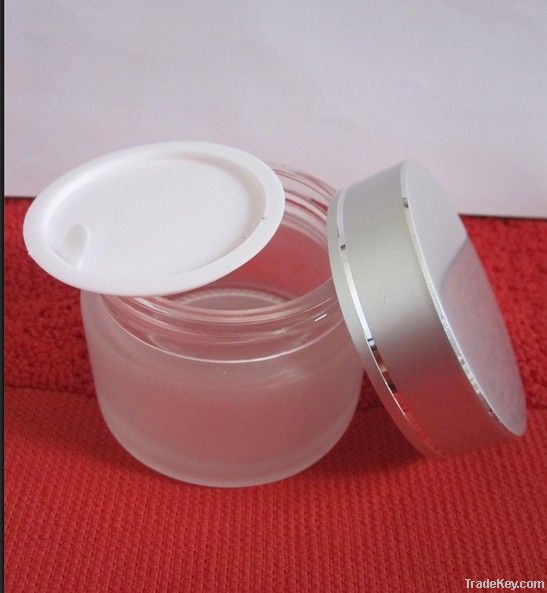 50ml Glass Cosmetic Jar with Silver Cap