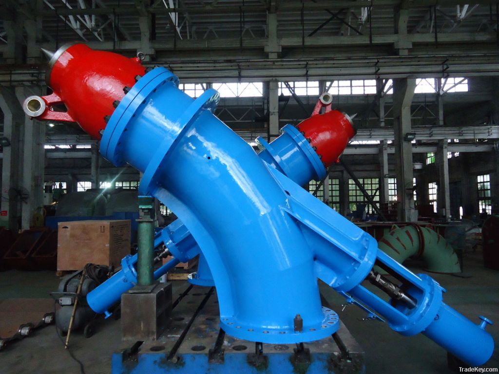 Pelton turbine generating set