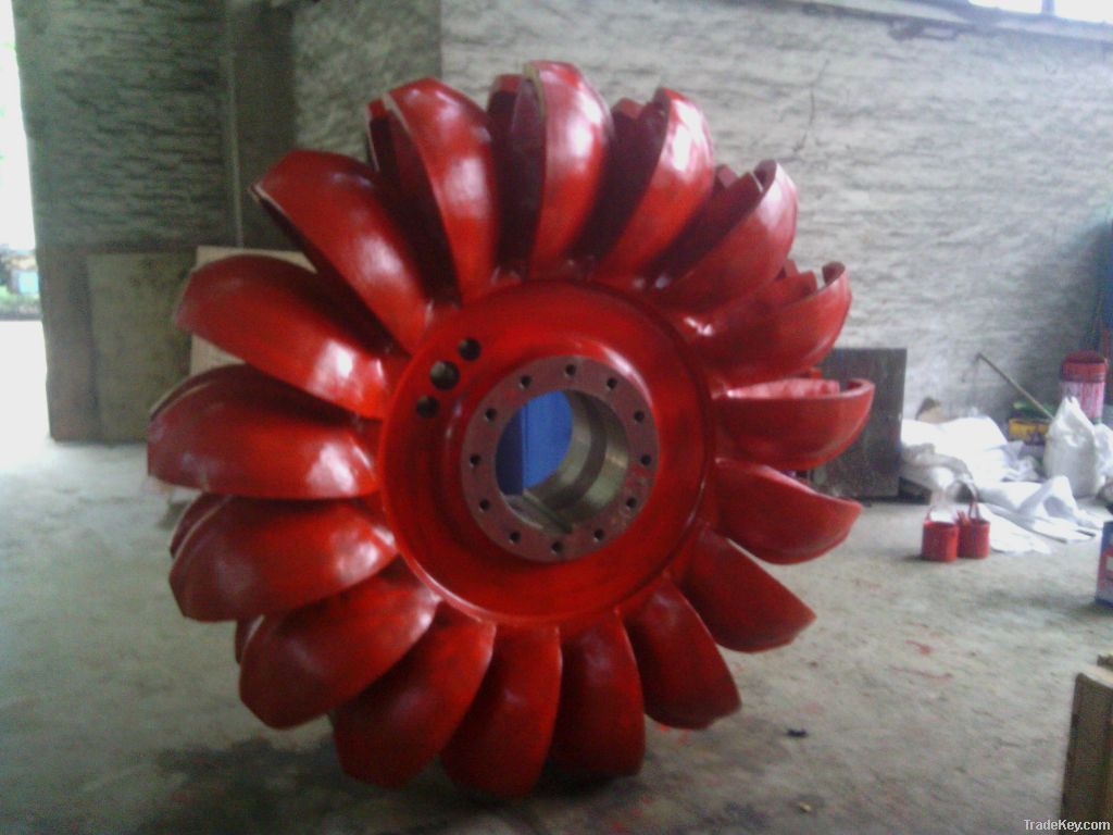 Pelton turbine generating set