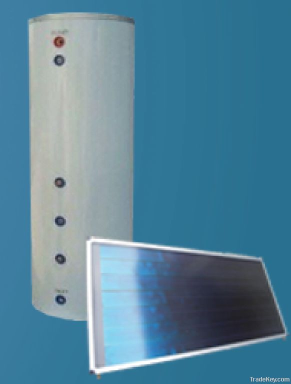 Solar water heater with flat panel
