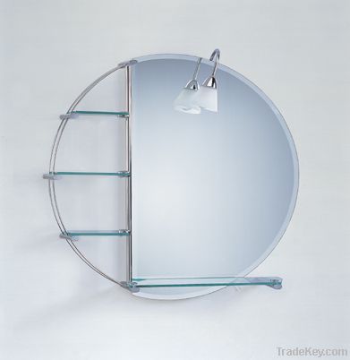 Bathroom mirror with shelves