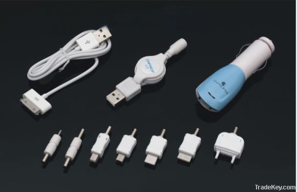 8 in 1 Fashion color USB in car charger for Iphone  HP-C03