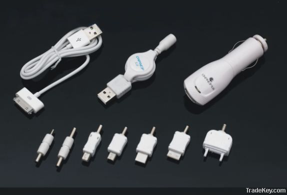 8 in 1 Fashion color USB in car charger for Iphone  HP-C03
