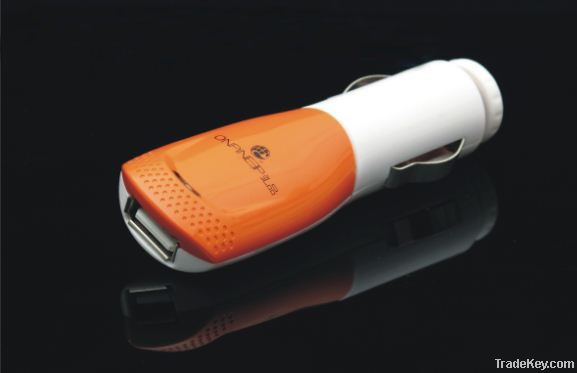 Fashion design USB car charger adaptor with 1000mA