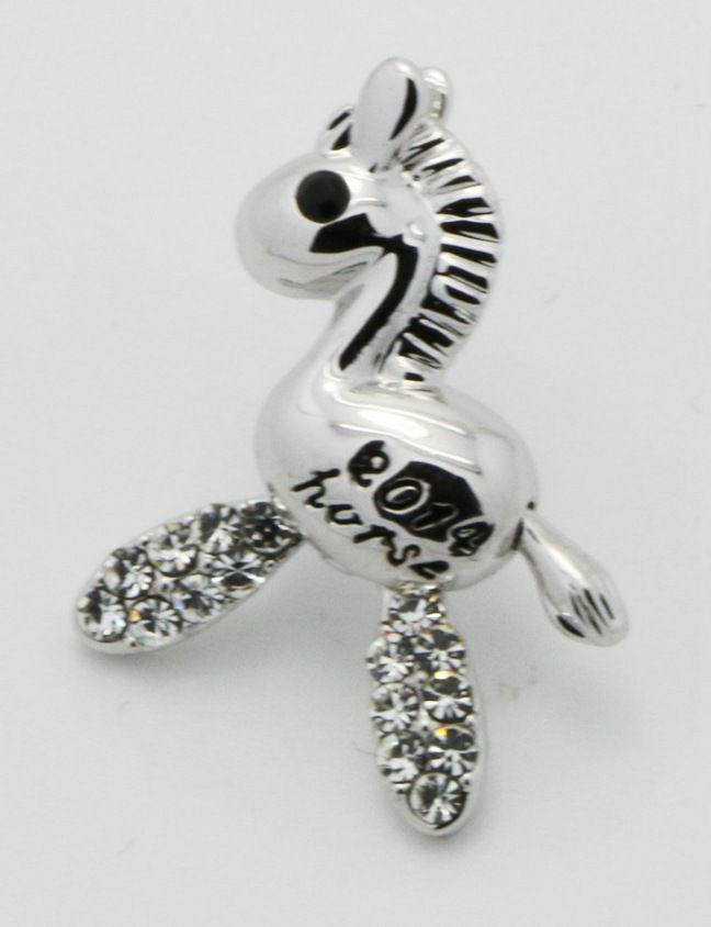 White Gold Plating Cute Horse Stud Earrings for Young Lady