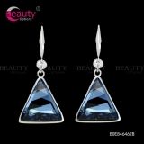 Wholesale Fashion Blue Triangle Crystal Drop Earrings Jewelry