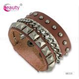 Punk Style Stainless Steel and PU Man-made Leather Bracelet Item ID #BB330