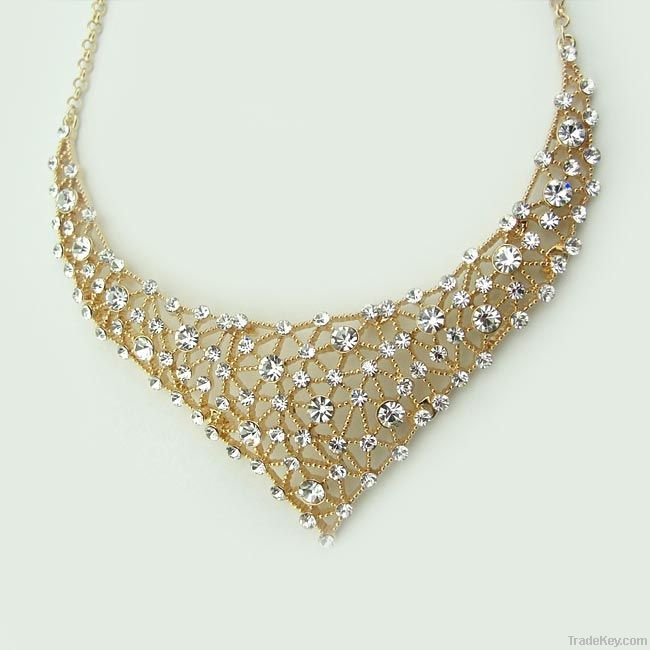 Luxury Golden Crystal Wedding Jewelry Set Wholesale