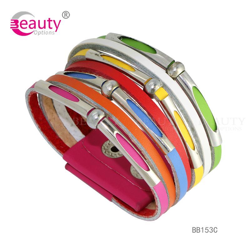 Luxury Quality Wrap Genuine Multilayer CharmLeather Brcelets for Women & Men's