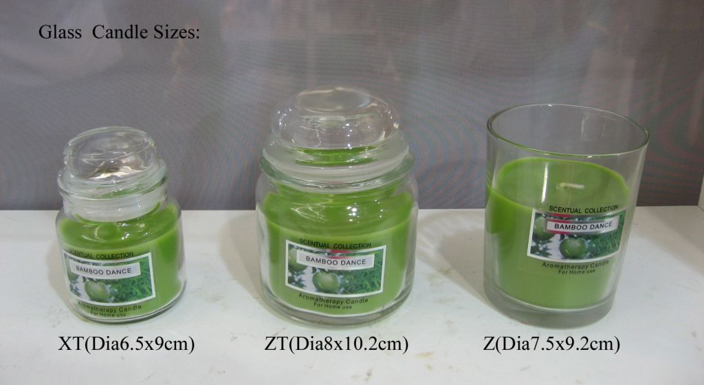 Jar glass candle with lid 