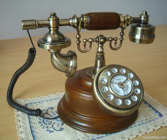 solid wooden antique phone