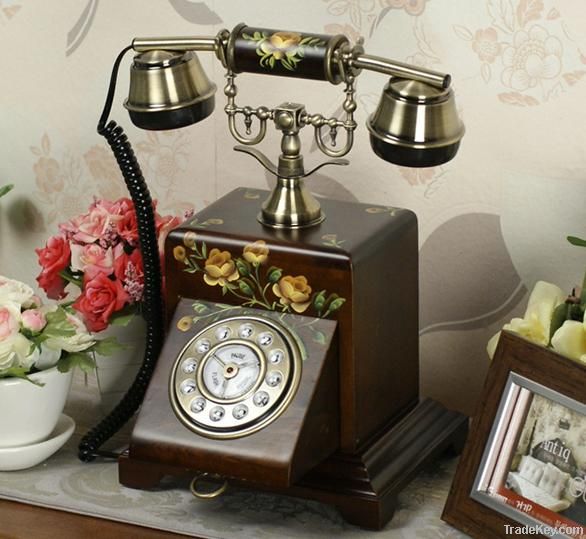 hot selling wooden antique desk phone