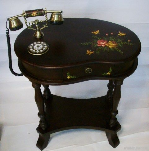 wooden antique telephone set