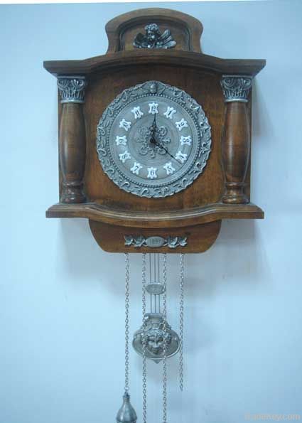 wooden retro wall clock