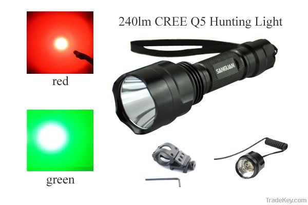 Cree Q5 green or red led hunting light