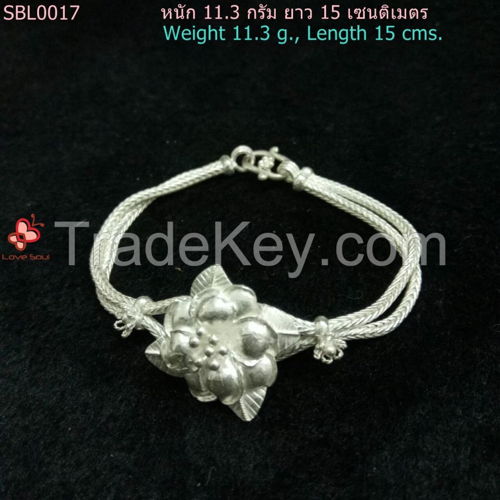 Sukhothai Silver 99.9%, Handmade Flower Bracelet SBL0017