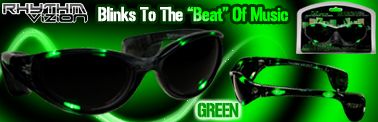 Green Rhythm Vizion Sound Activated Sunglasses