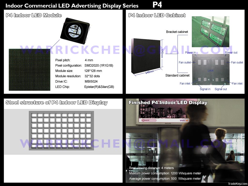 Indoor P4 full color LED display screen