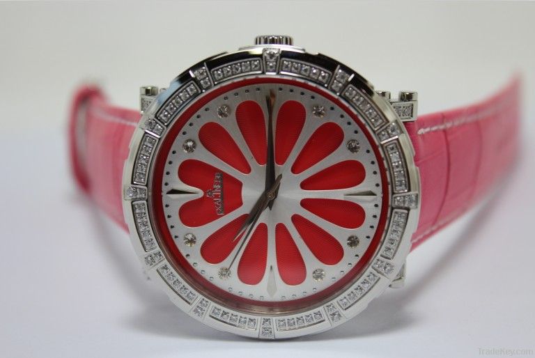 2012 elegant stainless ladies leather watch