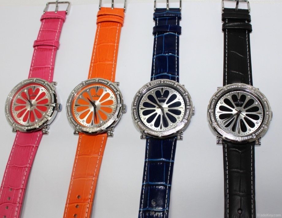 2012 elegant stainless ladies leather watch