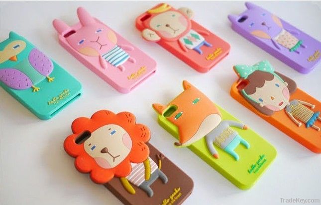 hot selling silicone phone case , fashionable 3D design cartoon phone c