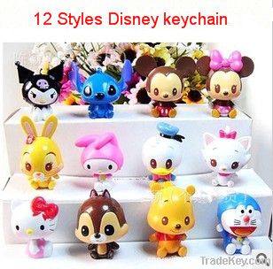 12 designs Q edition Disney cartoon  key chain pendant