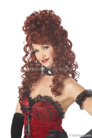 Red Saloon Madame Wig