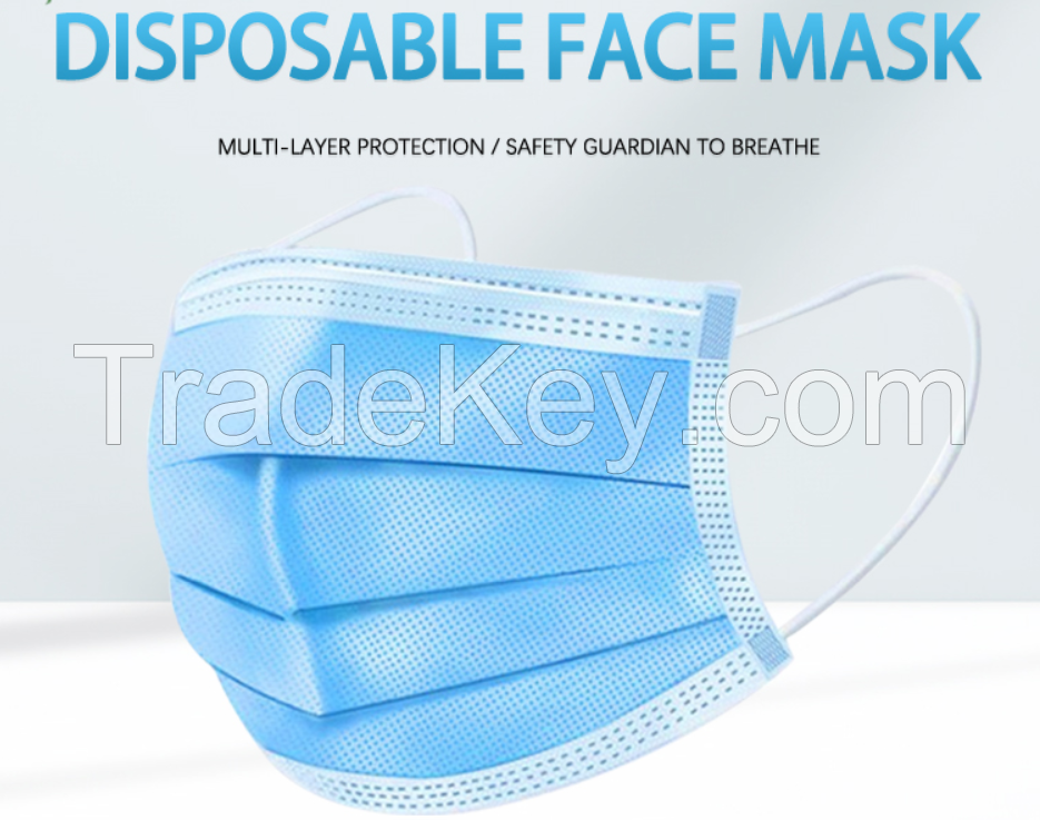 CE Certified 3 Ply Disposable Non Woven Surgical Face Masks With Earloop