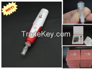 2014 factory supply 12 needles stainless electric derma stamp roller skin care electrical pen stamp pen dermapen derma pen