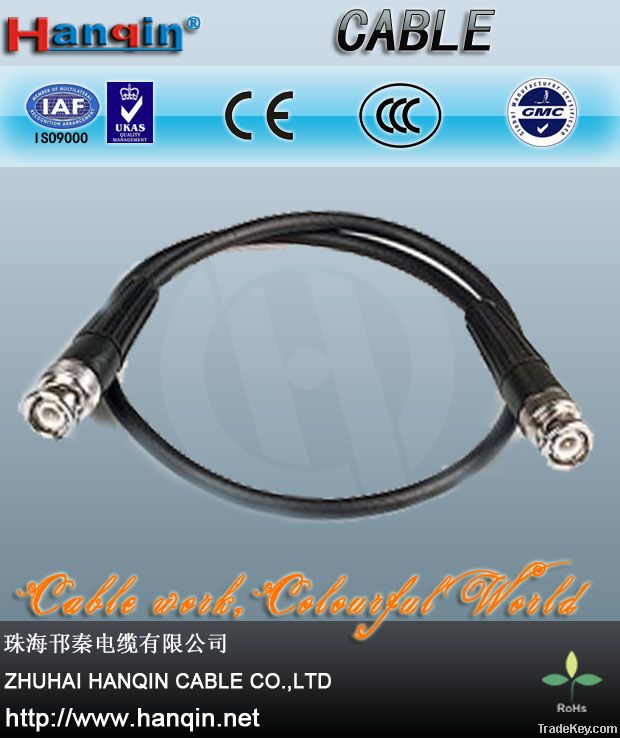 BNC Video Cable with BNC-BNC Connectors and RG6 Coaxial Cable