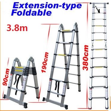 3.8m 3 position telescopic ladder