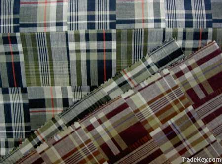 cotton yarn dyed double layer patchword fabric for shirting