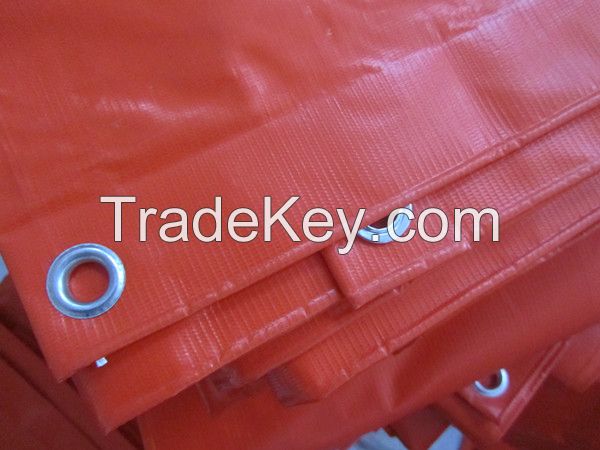 waterproof &amp; fireproof orange pvc truck cover tarpaulin, pvc tarps , 400gsm