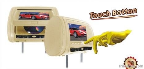 7" TFT LCD Car Headrest With DVD/USB/SD/GAME/TV/TOUCH BOTTON