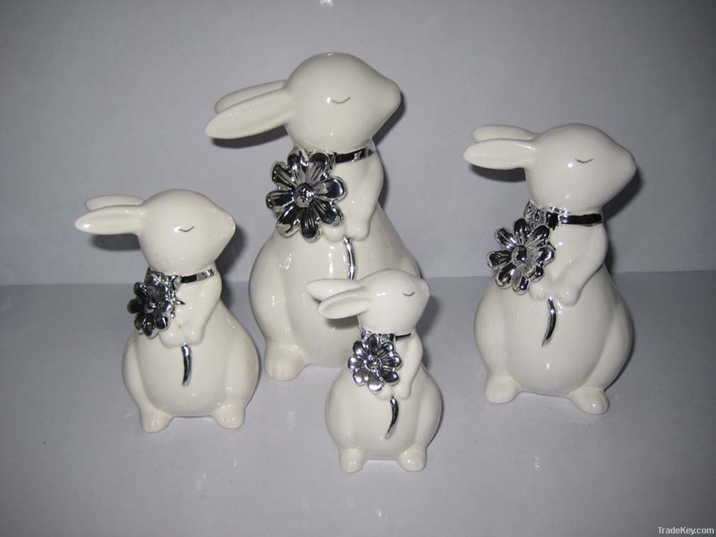 Fashion  pottery rabbit  home decoration