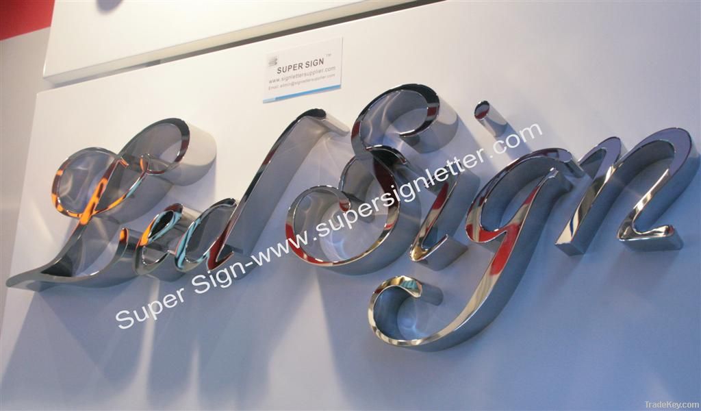 Polished mirror stainless steel letter