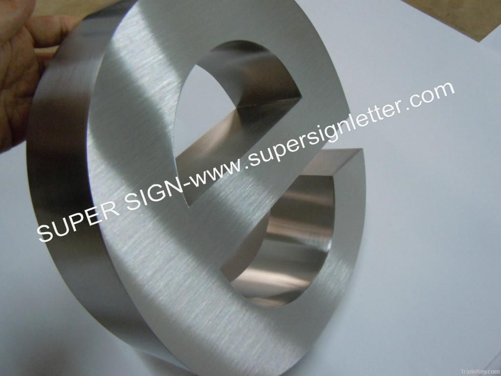 brushed stainless steel letter 01