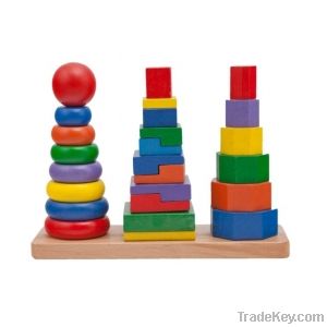 Organic Wooden Toys - Triple Towers