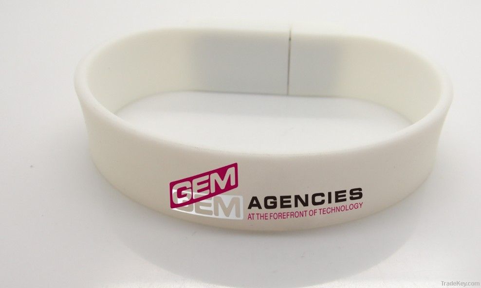 Popular wristband silicone bracelet usb flash drive