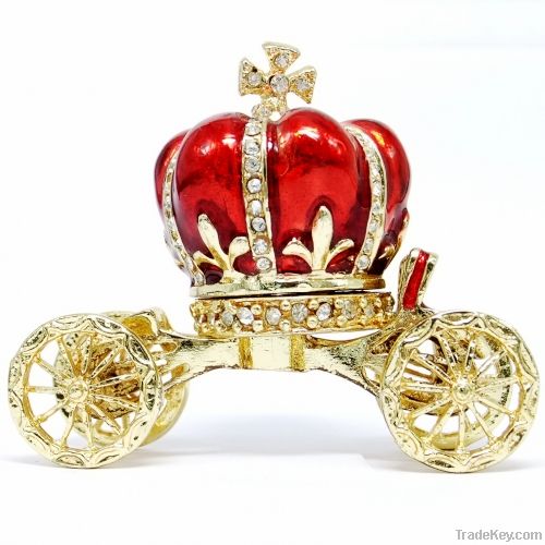 crown shape vehicle metal jewelry box (QF446)