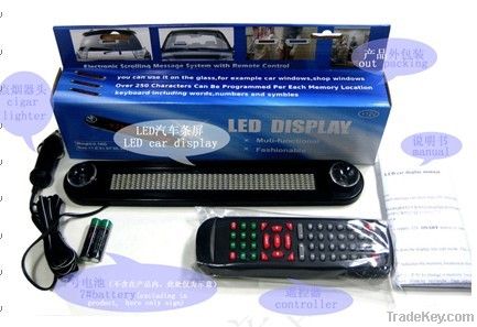 LED moving message sign for car with remote control