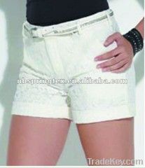lastest new milk white lace shorts for charming lady