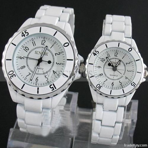 Luxury White Stainless Steel JP Quartz Lover's Couple Watch