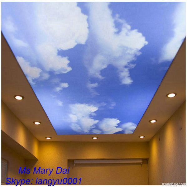 blue sky pvc film for ceiling, printed film