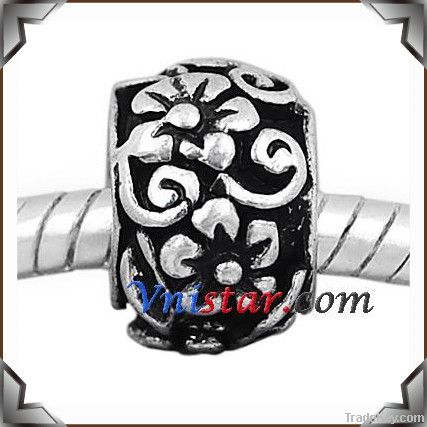 Antique silver plated European beads