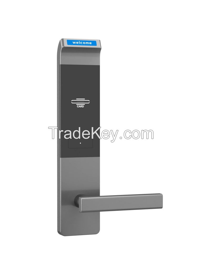 Factory made zinc alloy Keyless access RFID Card Electronic Hotel handle door Lock
