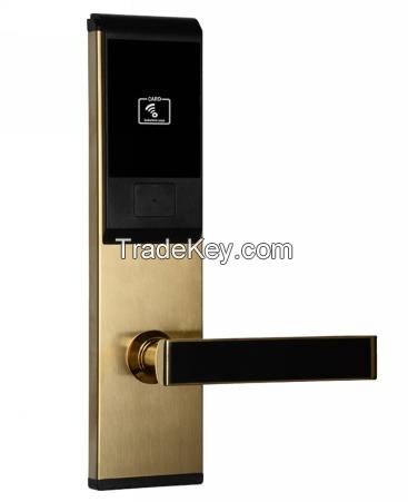 Factory made zinc alloy Keyless access RFID Card Electronic Hotel handle door Lock