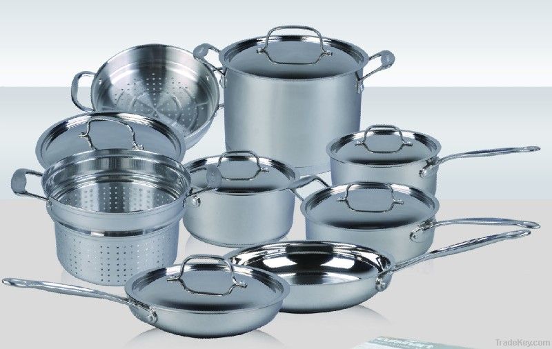 cookware sets 14pcs in stainless steel